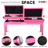 5 Core Duet Piano Bench 3.5 Inch Padded Cushioned Stool Wooden Heavy Duty Musician Chair w Storage