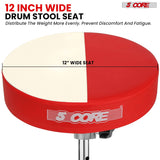 5 Core Drum Throne 3" Padded Drum Seat Height Adjustable Drumming Chair for Practice and Performance