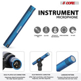 5 Core Drum Microphone Kit 7Pc All Metal Drummer Mics Tom/Snare & Cymbals Wired Instrument Drums Set