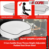 5Core Drum Throne Padded Guitar Stool Saddle Drummer Seat for Adults & Kids