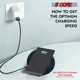 5Core Wireless Phone Charging Pad 15W Qi-Certified Fast Charger Mat Cargador
