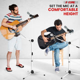5 Core Mic Stand 2Pcs Floor Height Adjustable Tripod Microphone Stands w Telescoping Boom Arm