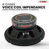 5 Core 8 Inch Subwoofer Pair 200W Car Audio Woofer 4 Ohm Replacement Deep Bass Loud Speaker