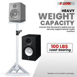 5 Core Speaker Stand Heavy Duty Adjustable Telescoping Height Triangle Base 100Lb Capacity
