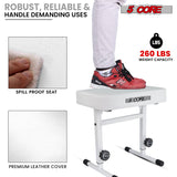 5 Core Keyboard Bench 3" Padded Cushioned Piano Stool Height Adjustable Guitar Seat Folding Portable