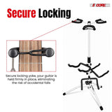 5 Core Triple Guitar Stand Floor w Foam Arms for Acoustic Electric Guitars
