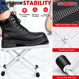5 Core Guitar Foot Stool Metal  6-Level Adjustable Folding Leg Rest White