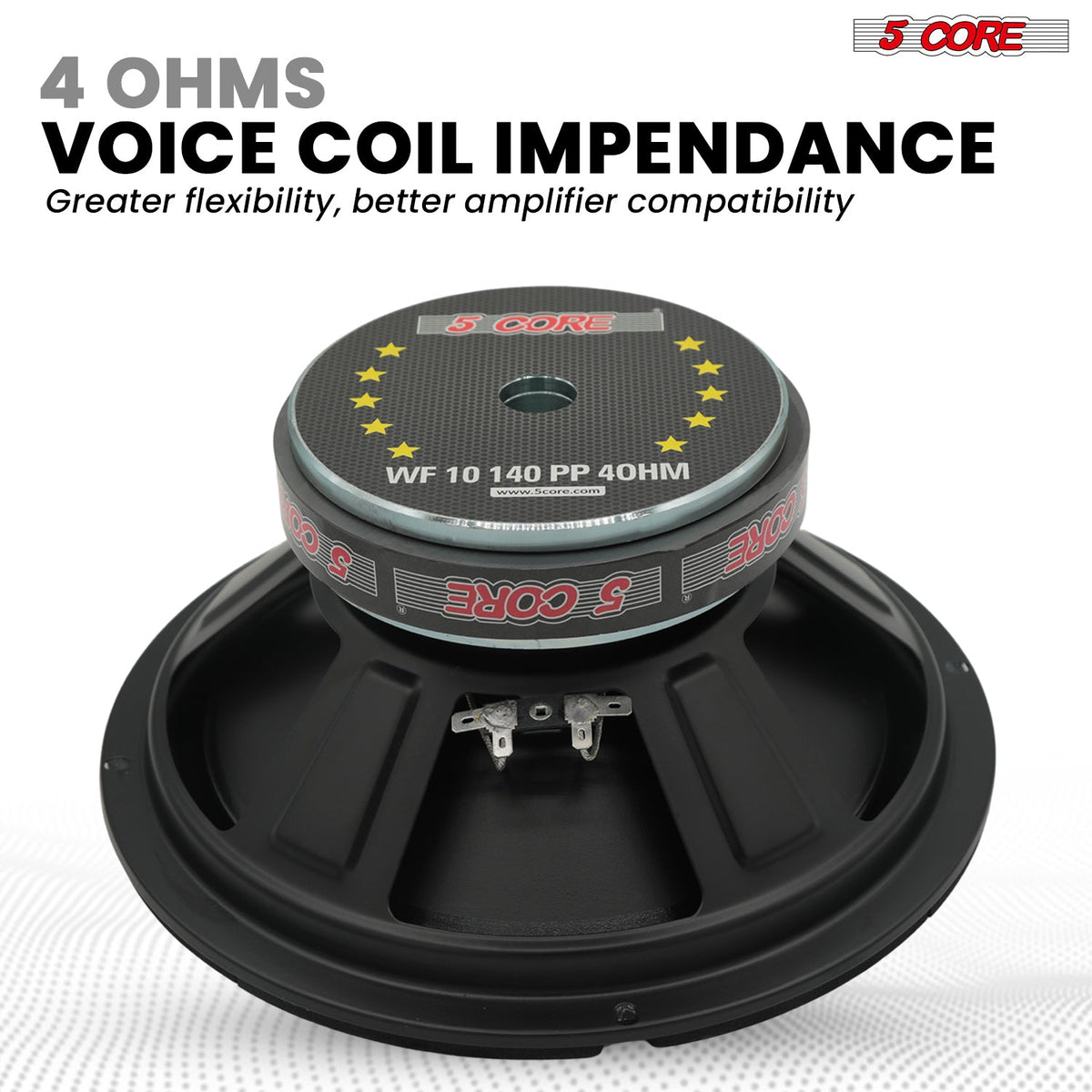 5 Core 10" Car Subwoofer Replacement Speaker Deep Bass Woofer Driver for Car Aud
