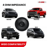 5 CORE 8 Inch Car Audio Subwoofer 1000W 4Ohm Shallow Mount Woofer Speaker