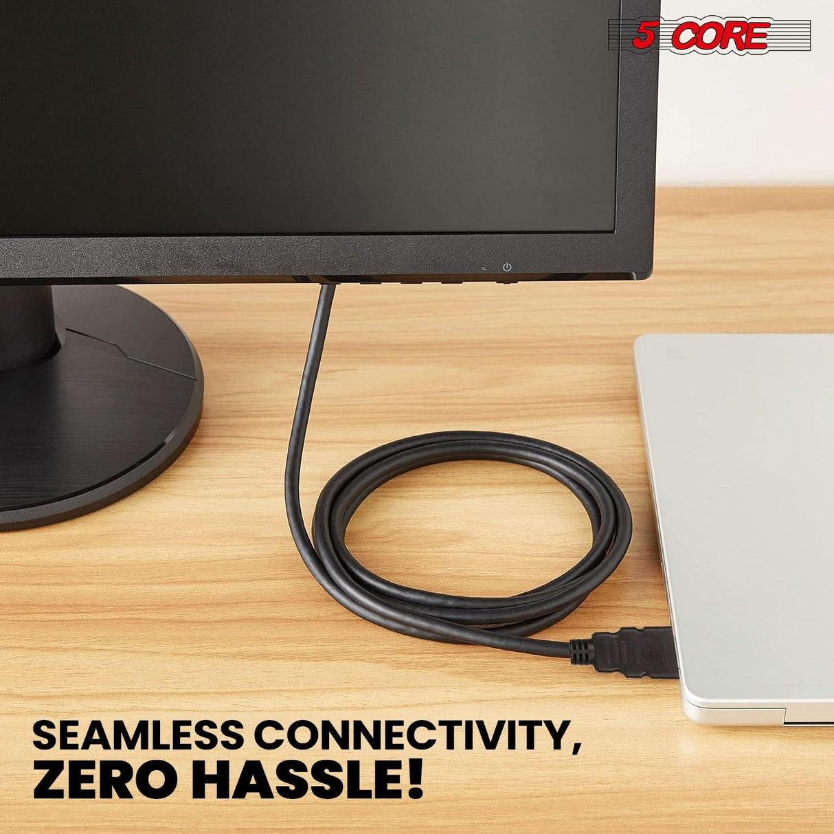 5 Core HDMI Cable High Speed 6 Feet long 18Gbps 2.0 4K Computer Cord at 60 Hertz HDR Compatible