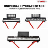 5 Core Keyboard Stand X Shape Adjustable Foldable Portable Key Board Stands w Locking Strap