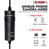 5Core Lavalier Microphone Clip On Professional Grade 3.5mm Lav Lapel Mic Omnidirectional