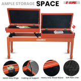 5 Core Duet Piano Bench 3.5 Inch Padded Cushioned Stool Wooden Heavy Duty Musician Chair w Storage