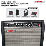 5 Core Guitar Amp 50 Watt  Electric Amplifier w Built in 8" Speaker Portable Mini Amps w Aux