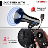 5 Core Megaphone 50W Bluetooth Rechargeable Bullhorn 1100 Yards Loud Siren w LED/USB/SD/AUX
