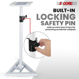 5 Core Speaker Stand 2Pc Heavy Duty Adjustable Telescoping Height 59.5" Triangle Base 100Lb Capacity