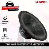 5 Core Car Subwoofer 2Pc 300W 12" Deep Bass Replacement Speaker 4Ohm 40 - 3.5 KHz Component Sub Woofer