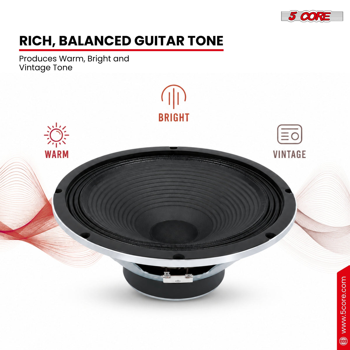 5 Core 10 Inch Guitar Speaker 60W Replacement 16 Ohm Amplifier Cabinet Driver
