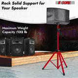 5 Core Speaker Stand Pair Adjustable PA DJ Tripod Stands Heavy Duty w 35mm Insert 132 Lbs Capacity