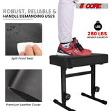 5 Core Keyboard Bench 3" Padded Cushioned Piano Stool Height Adjustable Guitar Seat Folding Portable