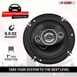 5Core Coaxial Car Door Speakers 6” Pair 500W 4Ohm 2 Way Component Subwoofer Audio w Super Tweeter