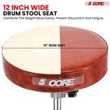 5 Core Drum Throne 3" Padded Drum Seat Height Adjustable Drumming Chair for Practice and Performance
