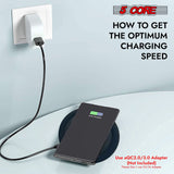 5Core Wireless Phone Charging Pad 15W Qi-Certified Fast Charger Mat Cargador