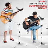 5 Core Mic Stand Floor Height 4Pcs Adjustable Tripod Microphone Stands w Extending Telescoping Boom Arm