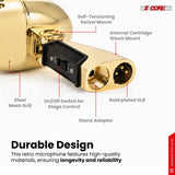 5Core Vintage Microphone Classic Dynamic Professional XLR Studio Retro Style Mic Gold