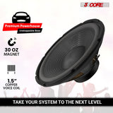 5 Core 12" Subwoofer 120W Car Audio Sub Woofer 8 Ohm Deep Bass Replacement Component Loud Speaker