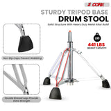 5 Core Drum Throne w Backrest 4" Padded Stool Airlift Adjustable 25.5" Drummer Chair 441Lb Capacity