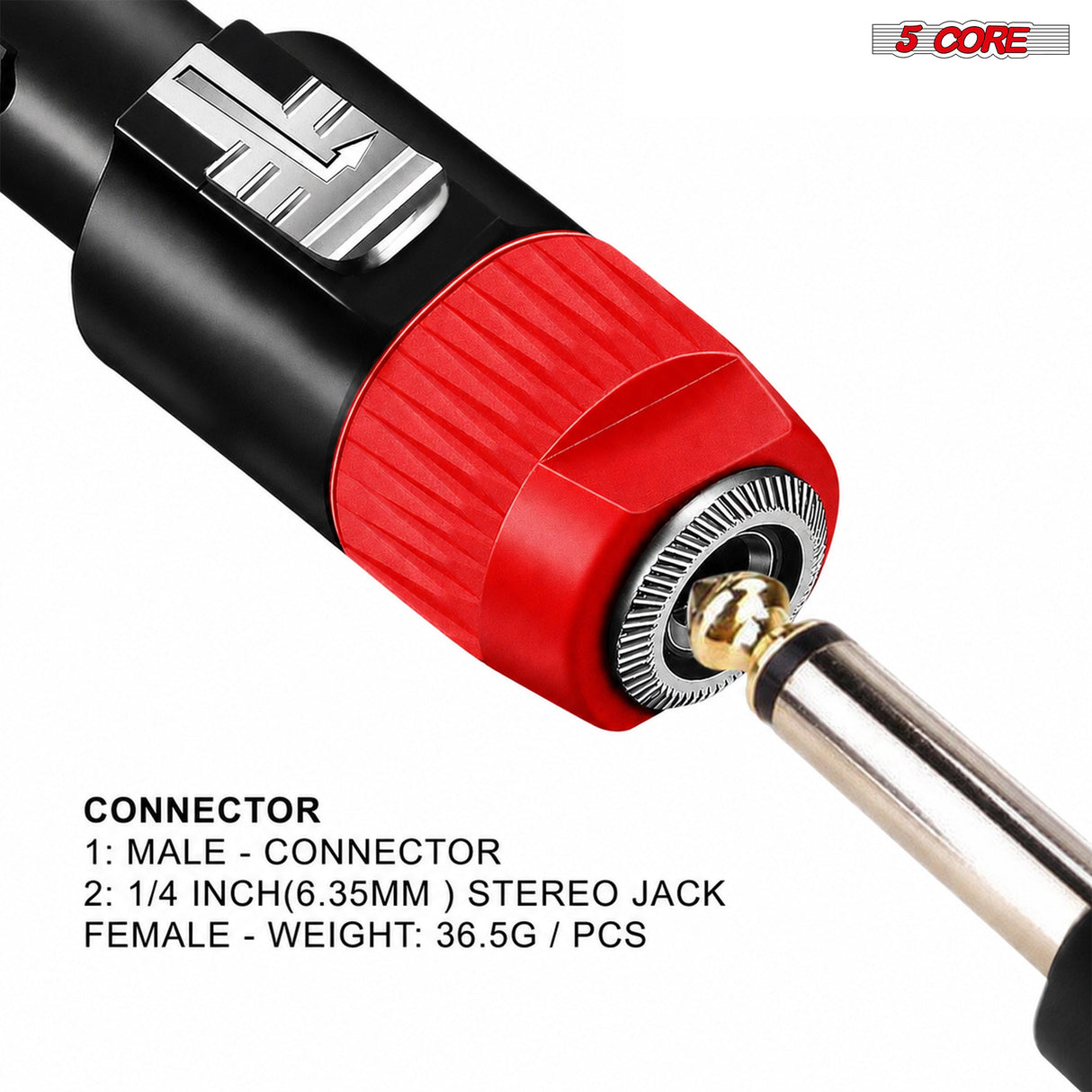 5 Core Speakon Adapter High Quality Audio Jack Male Audio Pin Speaker Adapter Connector