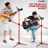 5 Core Mic Stand Floor Height Adjustable Tripod Microphone Stands w Extending Telescoping Boom Arm