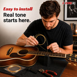 5 Core Acoustic Guitar 6 String Set Medium Gauge Steel Carbon Core Bright Powerful Tone Heavy Duty
