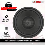 5 Core 8 Inch Woofer Pair 200W Car Subwoofer 4Ohm Replacement Deep Sub w Poly Cone