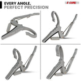 5 Core Guitar Capo Pair Quick Change Acoustic Electric String Clip Banjo Mandolin Or Ukulele Silver