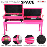 5 Core Duet Piano Bench 3.5 Inch Padded Cushioned Stool Wooden Heavy Duty Musician Chair w Storage