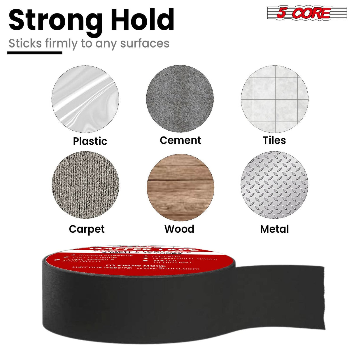 5 Core Gaffers Tape 2" 30 Yards 4Pcs Professional Black Pro Gaff Tape Non Reflective Water Resistant