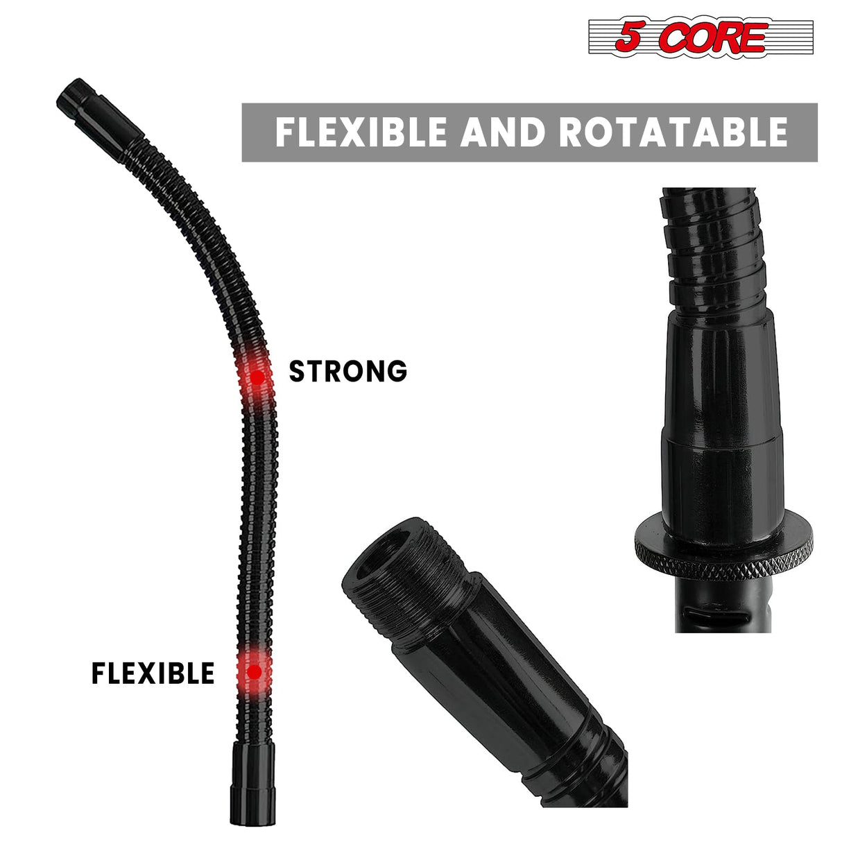 5 Core Tripod Mic Stand w Phone Holder Height Adjustable Microphone Mount Stands