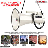 5Core Megaphone Bullhorn Speaker 100W Professional Bull Horn Battery Power Megafono 2000Yard Range