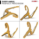 5 Core Guitar Capo Pair Quick Change Acoustic Electric String Clip Banjo Mandolin Or Ukulele Yellow