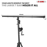5Core DJ Light Stand Stage Lighting Truss System Hand Crank Up Height Adjustable 65.5 to 111"