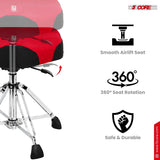 5 Core Drum Throne w Backrest 4" Padded Stool Airlift Adjustable Drummer Chair