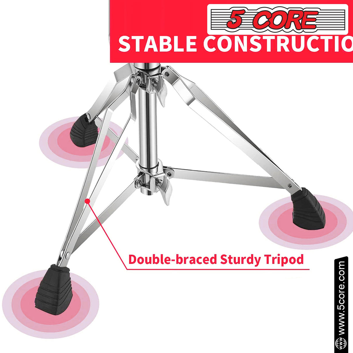 5Core Drum Throne Padded Guitar Stool Saddle Drummer Seat for Adults & Kids