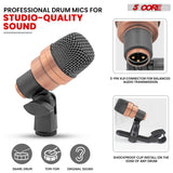 5 Core Snare Microphone XLR Wired Uni Directional Tom Drum and Other Musical Instrument Mic COPPER
