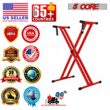5 Core Keyboard Stand Dual X Shape Adjustable Foldable Portable Key Board DJ Controller Stands