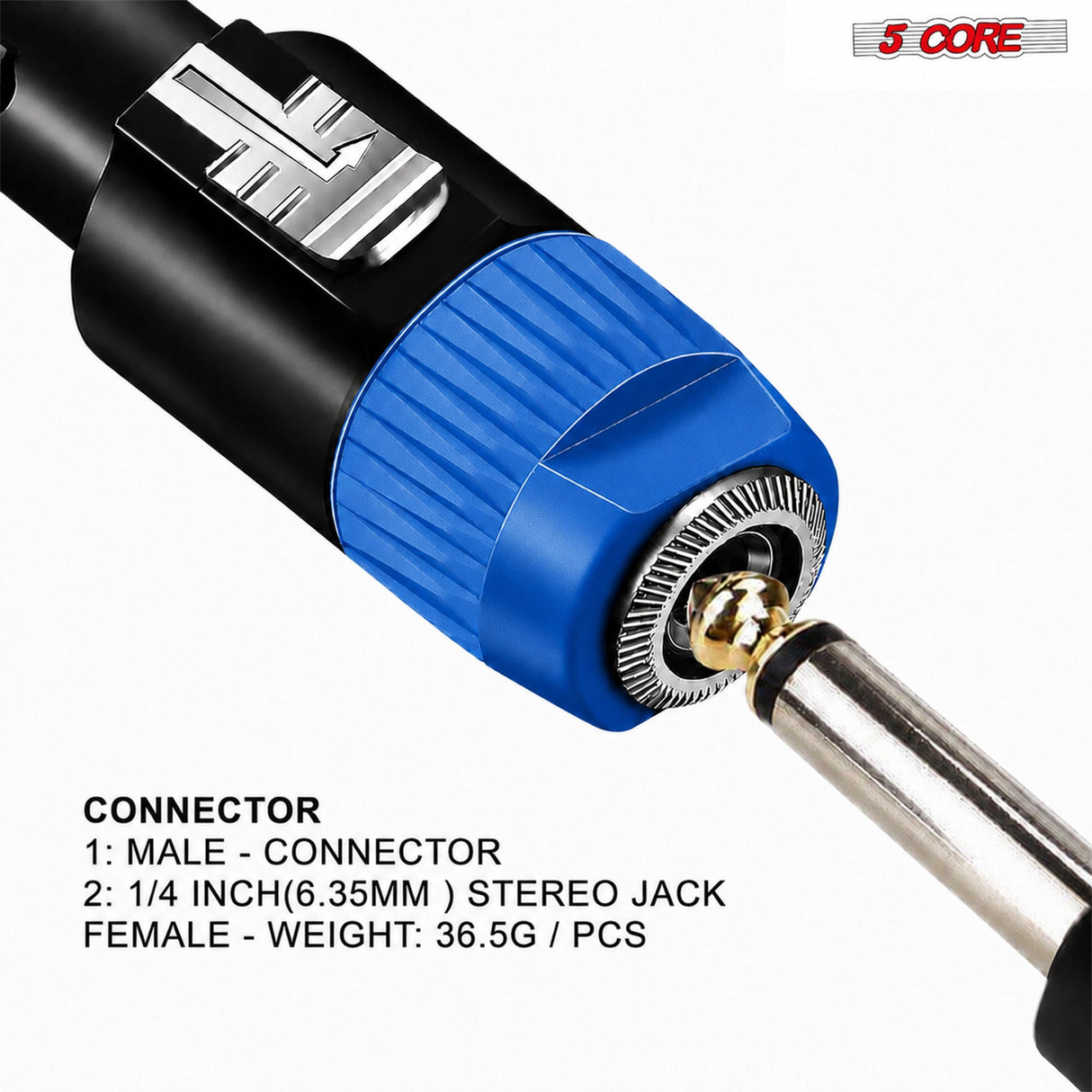 5 Core Speakon Adapter High Quality Audio Jack Male Audio Pin Speaker Adapter Connector