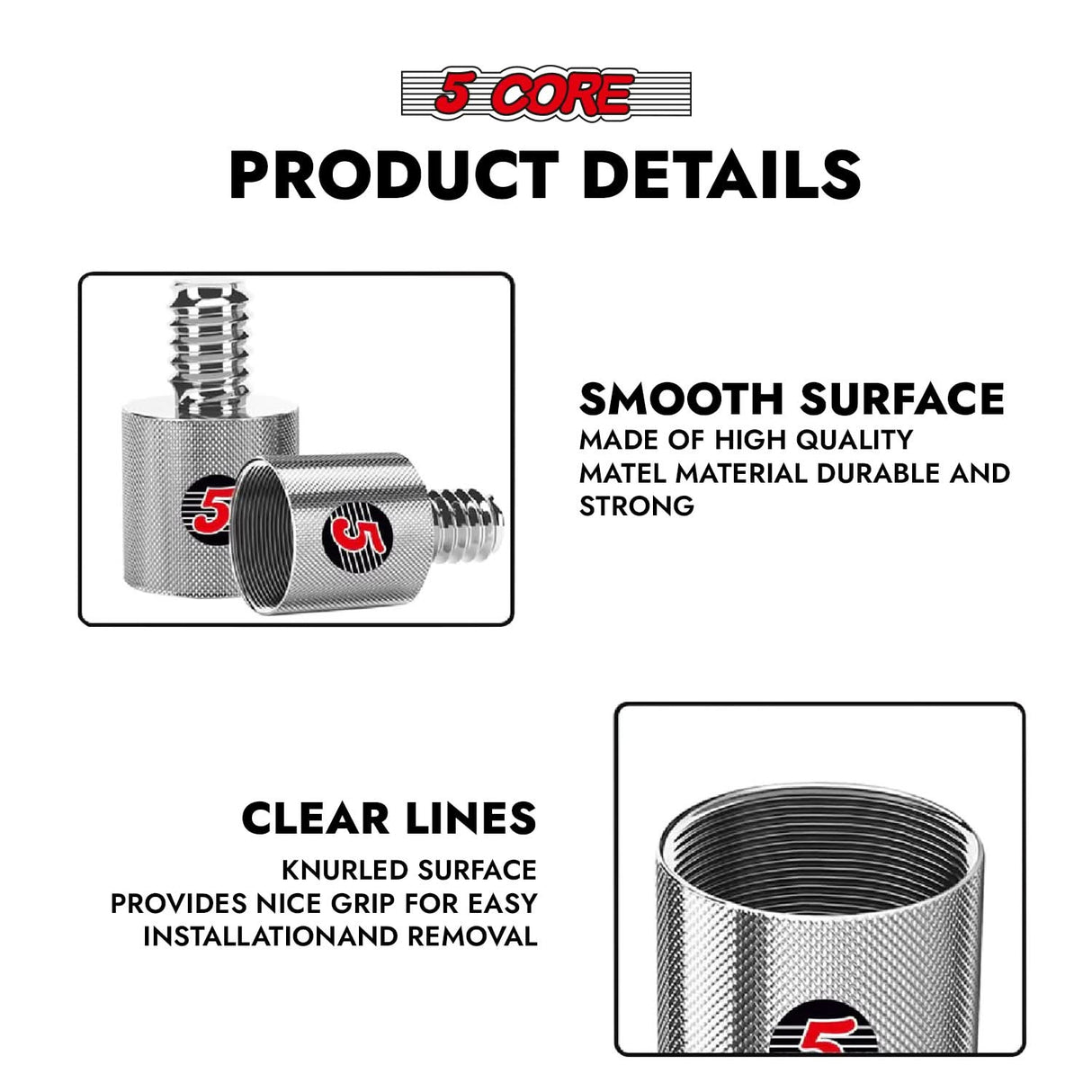 5 Core Mic Stand Adapter 12 Pieces 5/8 Female to 1/4 Inch Male Screw Thread Conversion Connector