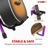 5Core Guitar Stool 3.15" Padded Chair w Backrest Foldable Music Seat Built in Foot Rest Guitar Stand