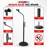 5Core Mic Stand Pair Floor Adjustable Universal Heavy Duty Microphone Stands Round Base Soporte De micrófono